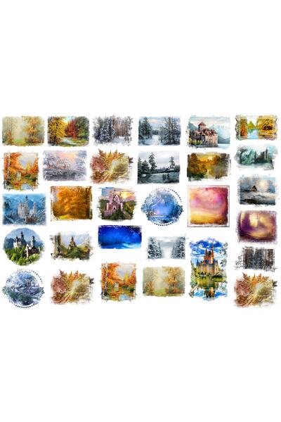 TELLGRAF مجموعة ملصقات الرسم الزيتي (21×31 سم9)