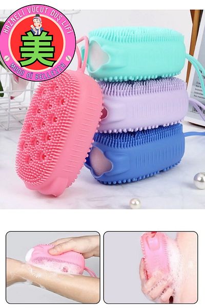 Modo Di Bellezza Bath Bath Washcloth with Silicone Sponge Chamber Body Washcloth Massage Soft Shower Washcloth Bath Washcloth