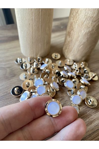UÇARLAR 24 Size (15.2MM) Gold Footed Button with Stones (50 PCS)