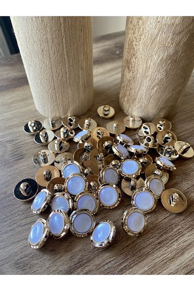 UÇARLAR 24 Size (15.2MM) Gold Footed Button with Stones (50 PCS)