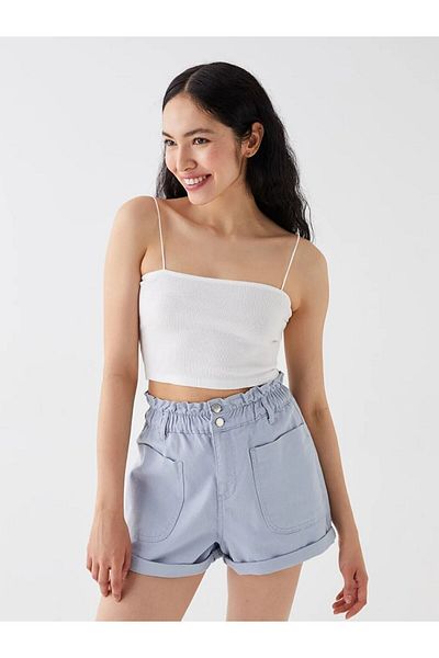 LC Waikiki Dámské tílko se čtvercovým límcem s rovným popruhem Crop