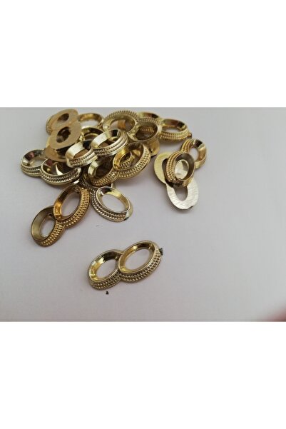 EDALITASARIM لون ذهبي علامة إنفينيتي مظهر معدني خرز بلاستيكي 2.5 سم مادة المج...