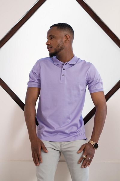 nehir by ahmet fulker Ανδρικό μπλουζάκι Polo Neck Snap Mercerized Superfine Cotton