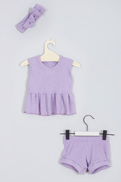 ADABEBEK طقم شورت باندانا للفتيات الصغيرات من الأعلى والأسفل