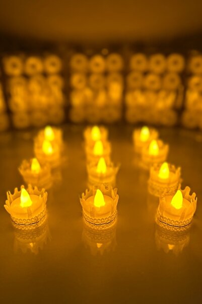 ZEYMERADE Beyaz Ledli Kına El Mumu, Düğün, Nedime, Bride, Sünnet, Led Işıklı,...