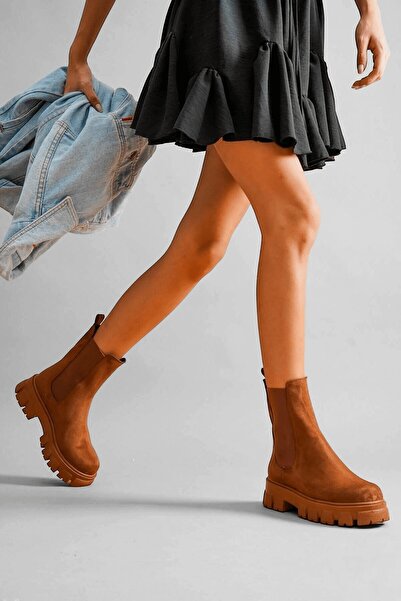 DURUNUN BUTİĞİ Cizme Duenni Casual - Talpa Groasa, Elastic Lateral, Culoare Maronie