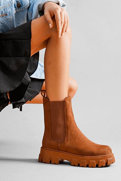 DURUNUN BUTİĞİ Cizme Duenni Casual - Talpa Groasa, Elastic Lateral, Culoare Maronie