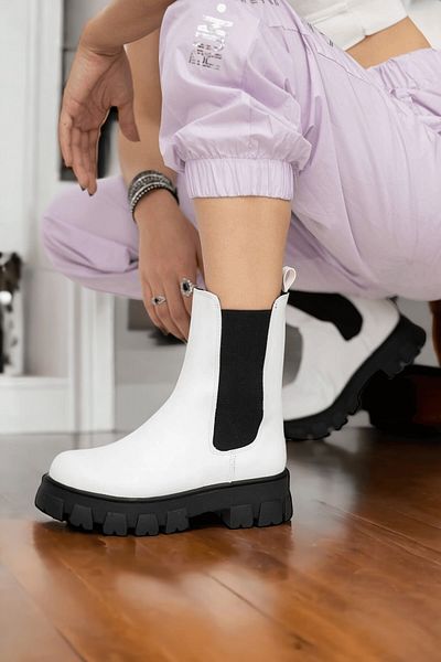 DURUNUN BUTİĞİ Καθημερινές μπότες Duenni White Side Elastic Thick Sole