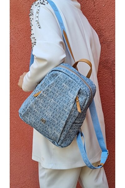 Just Polo حقيبة ظهر نسائية من قماش الدنيم مكونة من 9 حجرات من Justpolo TM1019-5