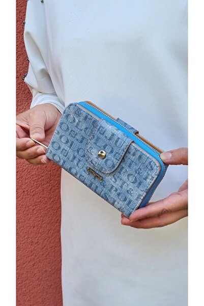 Just Polo JUSTPOLO WOMEN'S LIGHT DENIM COLOR WALLET with multiple compartments