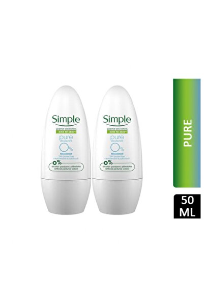 Simple Kind To Skin Pure Deodorant Roll On %0 ALCOHOL Sensitive 50 ml X 2 Adet