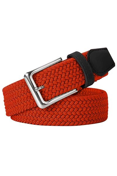 Bosskan leather elastic Red mesh belt