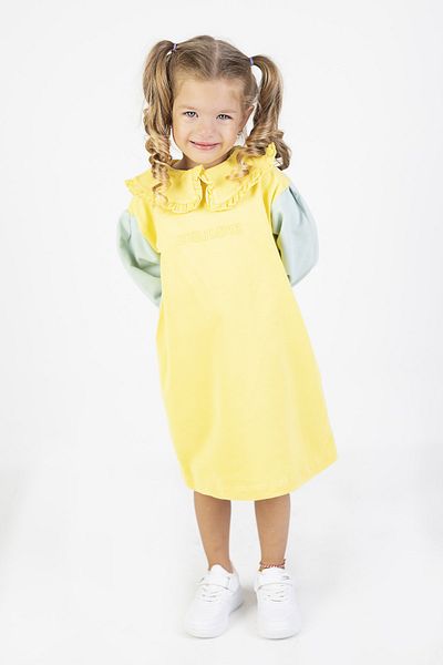 Harika KIDS Girl's Two Thread Fabric Medium Thickness Long Sleeve Knitted Basic Dress