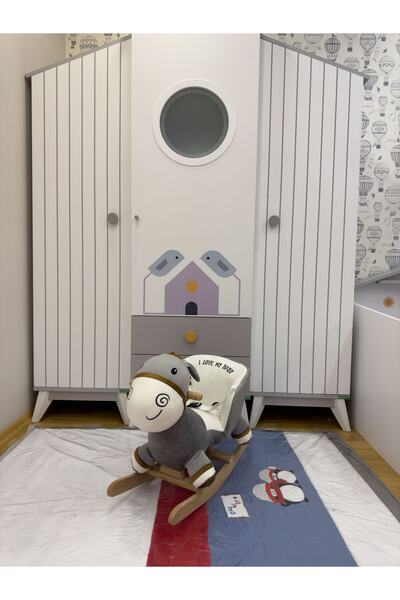 EĞİTİCİ AHŞAPLAR Sevimli Hayvan Figürlü Sallanan Sandalye