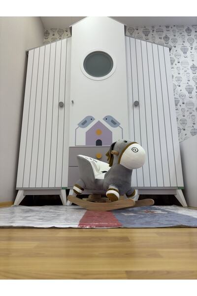 EĞİTİCİ AHŞAPLAR Sevimli Hayvan Figürlü Sallanan Sandalye