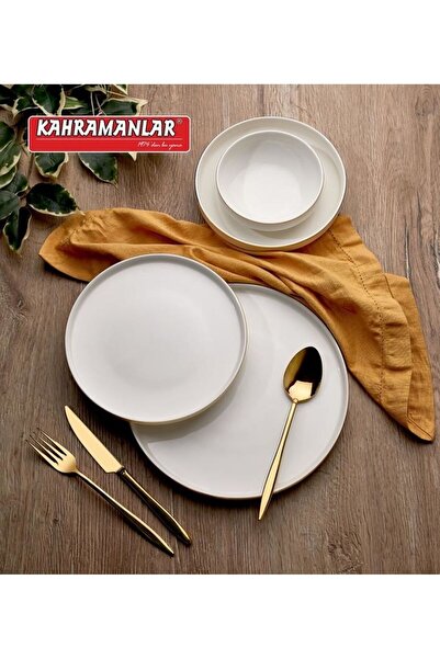 Kahramanlar ZÜHRE 55 PRÇ YEMEK TAKIMI GOLD YALDIZLI