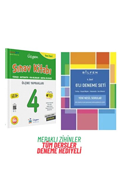 Üçgen Yayıncılık 4. Sınıf Sınav Kitabı + Bilfen 4. Sınıf 6'lı Deneme Seti + M...