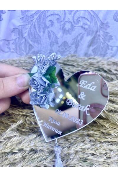 BASKILI HEDİYE TOZUM Kalp Magnet Nişan Magnet - Söz Magnet 40 Adet