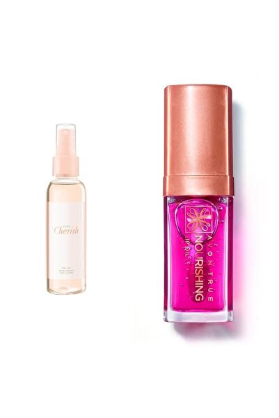 AVON Cherish 100 ml Vücut Spreyi ve Avon True Nourishing Dudak Yağı 7 Ml. Blo...