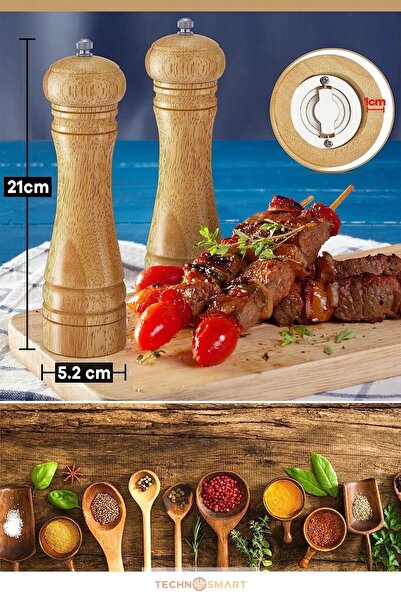 LEDATOPTAN مطحنة يدوية من الخشب الطبيعي للفلفل الأسود وملح القهوة