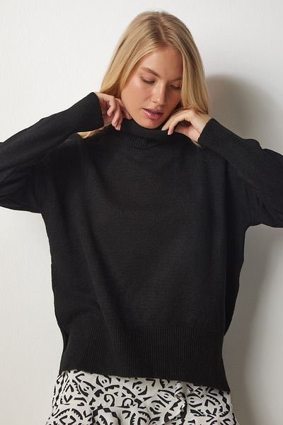 Happiness İstanbul Women's Black Turtleneck Knitwear Sweater MX00128