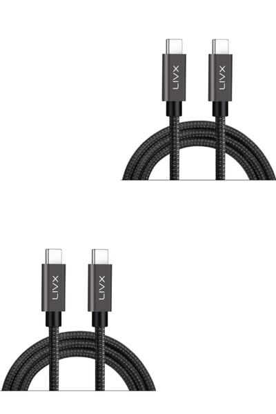 LivX Ikili Paket Force 100W Usb-C To Usb-C 3.1 Gen2 10 Gbps 4k60hz 3Metre Hız...