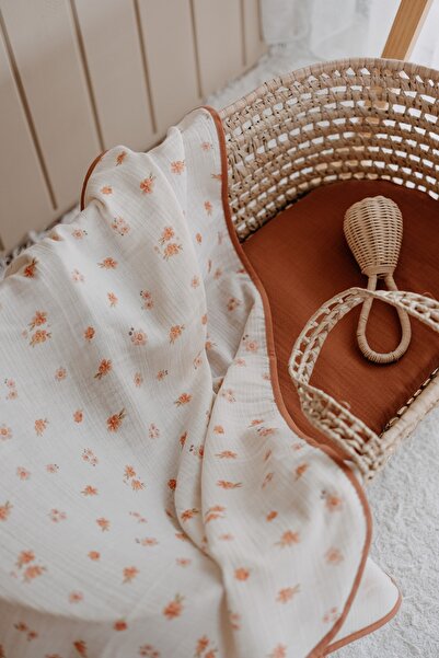 TBA COLLECTION Muslin Blanket| Peachy Flowers