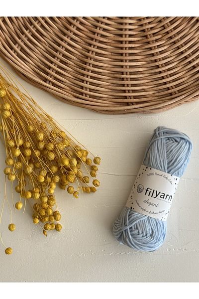 Filyarn Baby Cotton 100% Cotton Punch, Knitted, Amigurumi 25 Gr Cotton Yarn - Light Blue