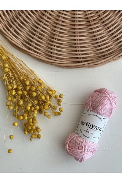 Filyarn Baby Cotton 100% Cotton Punch, Knitted, Amigurumi 25 Gr Cotton Yarn - powder pink