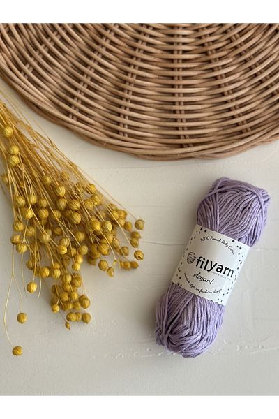Filyarn Baby Cotton 100% Cotton Punch, Knitted, Amigurumi 25 gr Cotton Yarn - Light Lilac