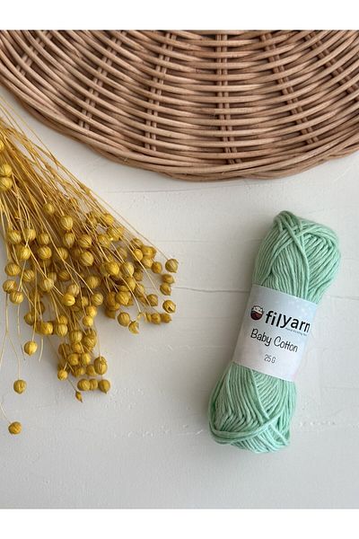 Filyarn Baby Cotton 100% Cotton Punch, Knitted, Amigurumi 25 Gr Cotton Yarn - water green