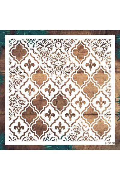 STENCİLTASARIM Design Hd150 Wall Wooden Glass Painting Pattern