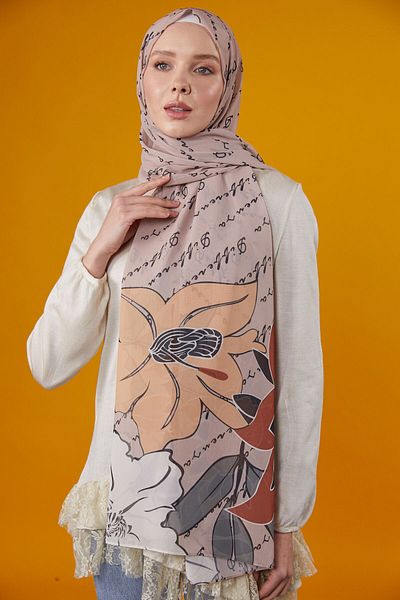 Differenza LOTUS PATTERNED SHAL - MINK