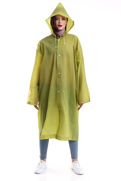 MACERATİ Γυναικείο ανδρικό αδιάβροχο με κουκούλα Eva Khaki Αδιάβροχο με κουμπωτά