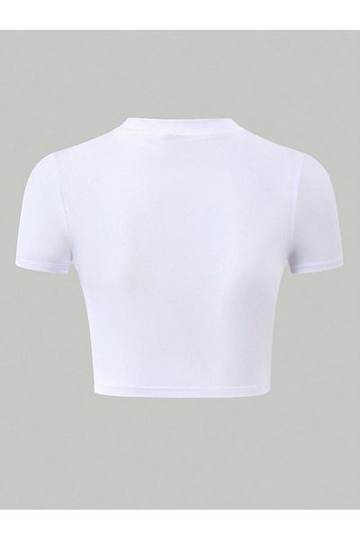 Jose Clothing ΓΥΝΑΙΚΕΙΑ ΛΕΥΚΗ ΕΚΠΤΩΜΕΝΗ ΣΩΜΑ ΚΟΝΤΟΜΑΝΙΚΗ CROP ΜΠΛΟΥΖΑ