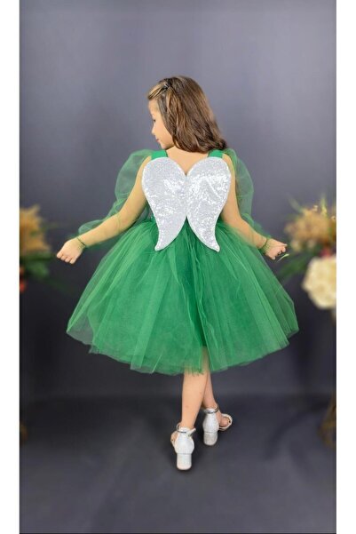 Fatma Kına Fenomen Kids Melek Kanatlı Çocuk Abiye 23 Nisan Doğum Günü Elbisesi