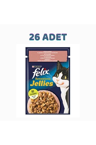 Purina Felix Felix Sensations Somonlu Karidesli Jel Pouch Kedi 26x85 Gr