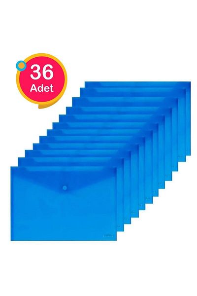 Noki Blue Document Envelope with Snap Fasteners 36 Pieces