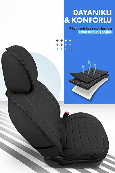 Otom Active Line Design Koruyucu Oto Koltuk Minderi - Siyah