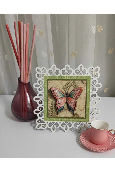 firdevsi hobi Tablo Kelebek Çalışması Rolyef Tablo-23x23cm