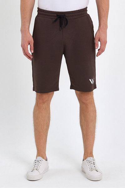 VERDONE Men's Dark Brown Standard Fit Regular Cut Casual Knitted Shorts