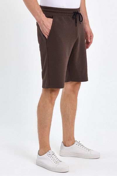 VERDONE Embossed Logo Printed Premium Fabric Dark Brown Men's Shorts