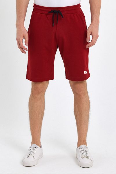 VERDONE Embossed Logo Printed Premium Fabric Claret Red Men's Shorts