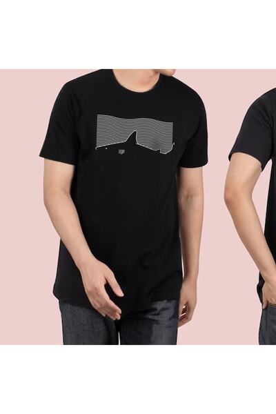 Crea Eymer Wear Лінійний принт з малюнком акули, велосипедний комір, 100% бав...