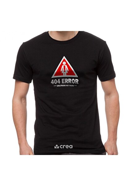 Crea Eymer Wear 404 Nepronađeno Uzorak Štampano okrugla kragna 100% Pamuk T-s...