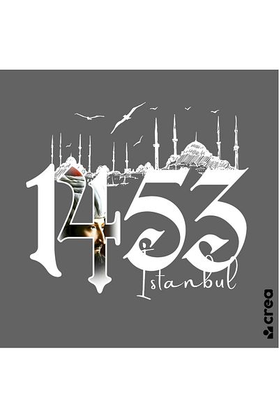 Crea Eymer Wear 1453 Fatih Sultan Istanbul Mehmet Printed Crew Neck 100% βαμβακερό μπλουζάκι ανθρακί