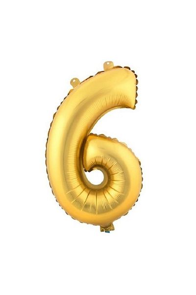 Niyet 6 (gold) Number Foil Balloon - 90 Cm - Gold Foil Number Balloon