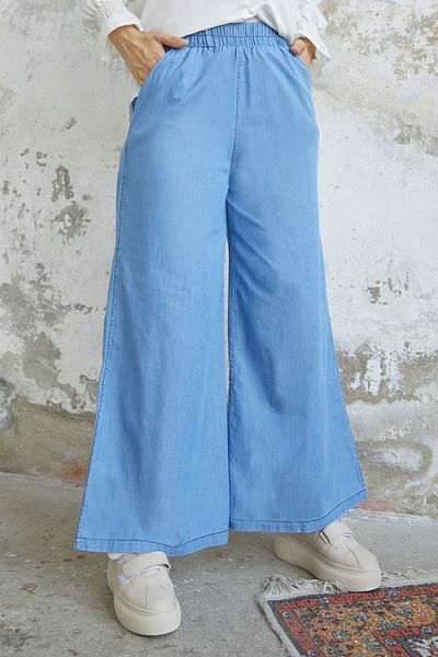 InStyle Devi Wide Leg Jeans - Light Blue