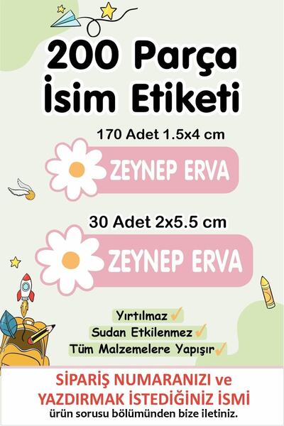 Piksel Sticker Okul Etiketi Kalem Defter Etiketi Özel Isim Yazılabilen Etiket...