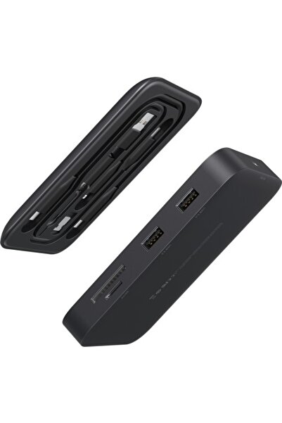 jsaux MP02 7in1 Type-C Pd Hub 100W Şarj HDMI 2 x USB 3.0 Sd Tf Kart Okuyucu RJ45 + Kablo Seti Dönüşt